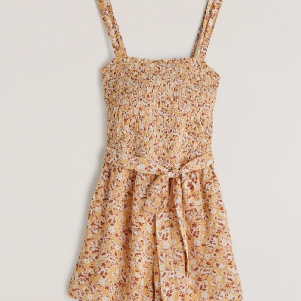 Wide Strap Smocked Romper